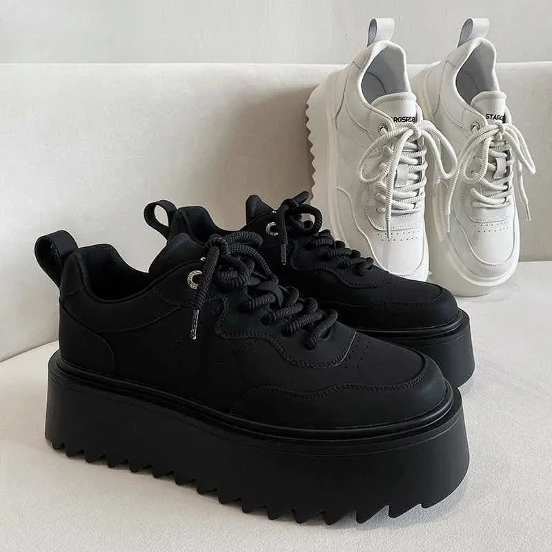2026 Fashion Chunky Sneakers Men Non-Slip Casual Sports Shoes Loafers Wear-resistant All-match Thick Bottom White Shoes for Men — image 5