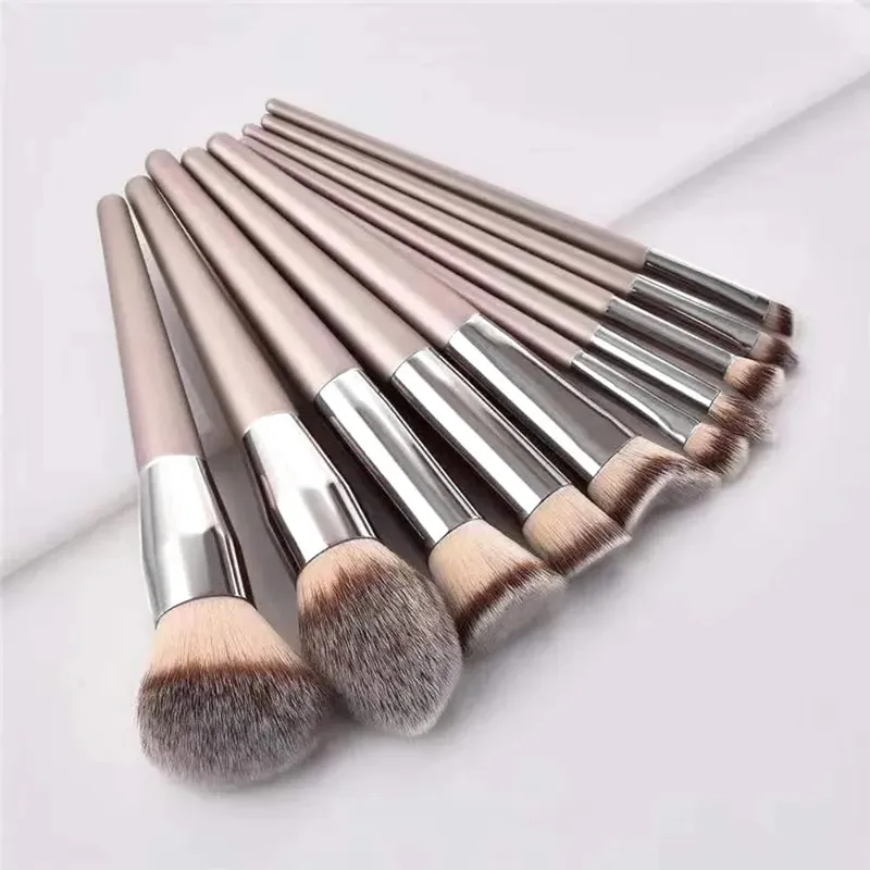 10 Makeup Brush Set Professional Foundation Concealer Powder Eyeshadow Blush Brush Blending Cosmetic Beauty Tool for Face & Eye