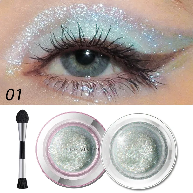 1pcs Highlighter Liquid Eye Shadow Waterproof Non-Greasy Long-Lasting Highlight & Smoky Eye Shadow with Makeup Brush — image 8