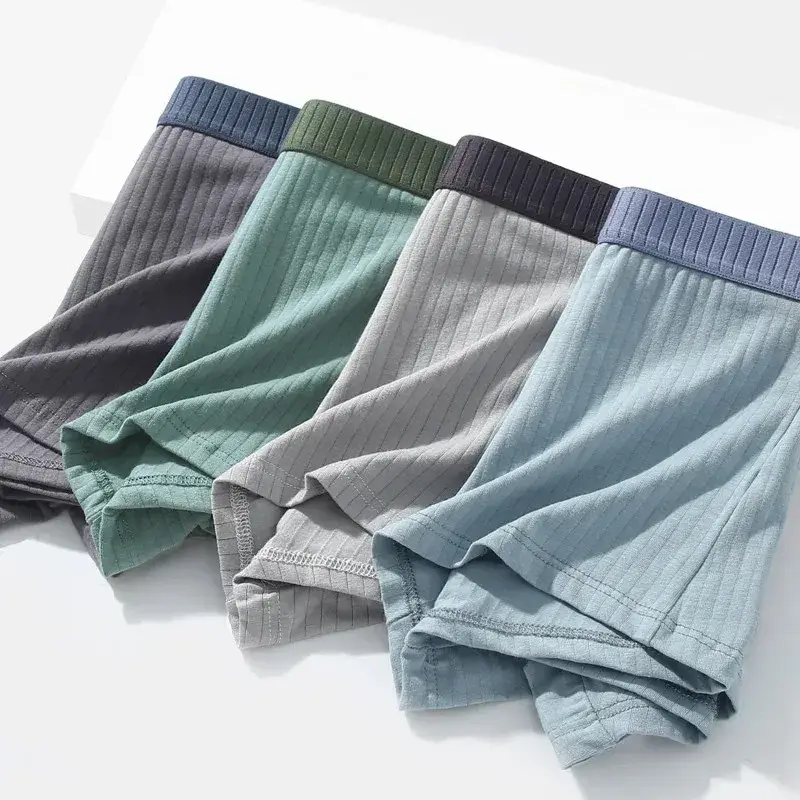 1/4 PCS Men's Underwear Men's Pure Cotton Four Corner Shorts All Cotton Antibacterial Crotch Teenage Boy Flat Angle Underwear