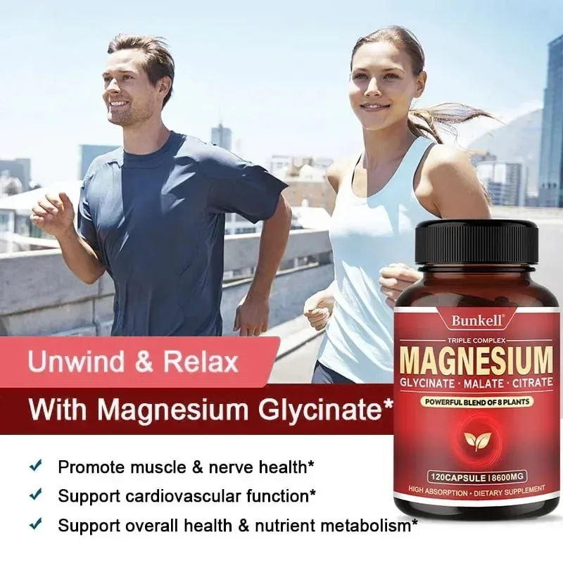 Glycinate de magnésium à haute absorption, citrate de malate, 100 % chélaté, sans OGM, végétarien, sans gluten, 8 600 mg, 120 gélules — image 4