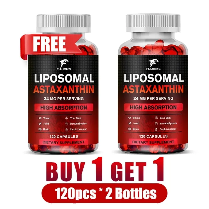 Buy 2 Get 2 Free! Premium Natural Astaxanthin 24mg Capsules - World's Strongest Antioxidant for Skin Eyes & Immune Support