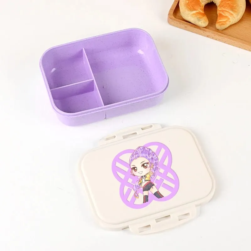 Demon Hunters Lunch Box for Boy Girl Cute Mira Zoey Jinu Portable Plastic Bento Box with Dinnerware Food Fruit Container — image 19