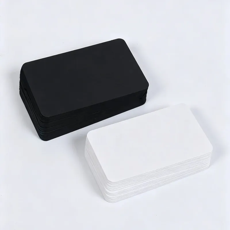 100Pcs Blank Cards 9x5.5cm Thick Cardstock Business Gift Cards Message Note Cards School Supplies White Black — image 2