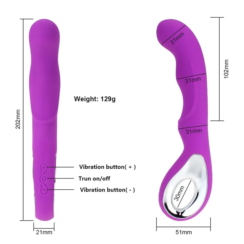 G Spot Dildo Vibrator G Spot Vaginal Stimulator Clitoris Pussy Massager Waterproof Magic Wand Rechargeable Sex Toy para sa mga Babae — image 4