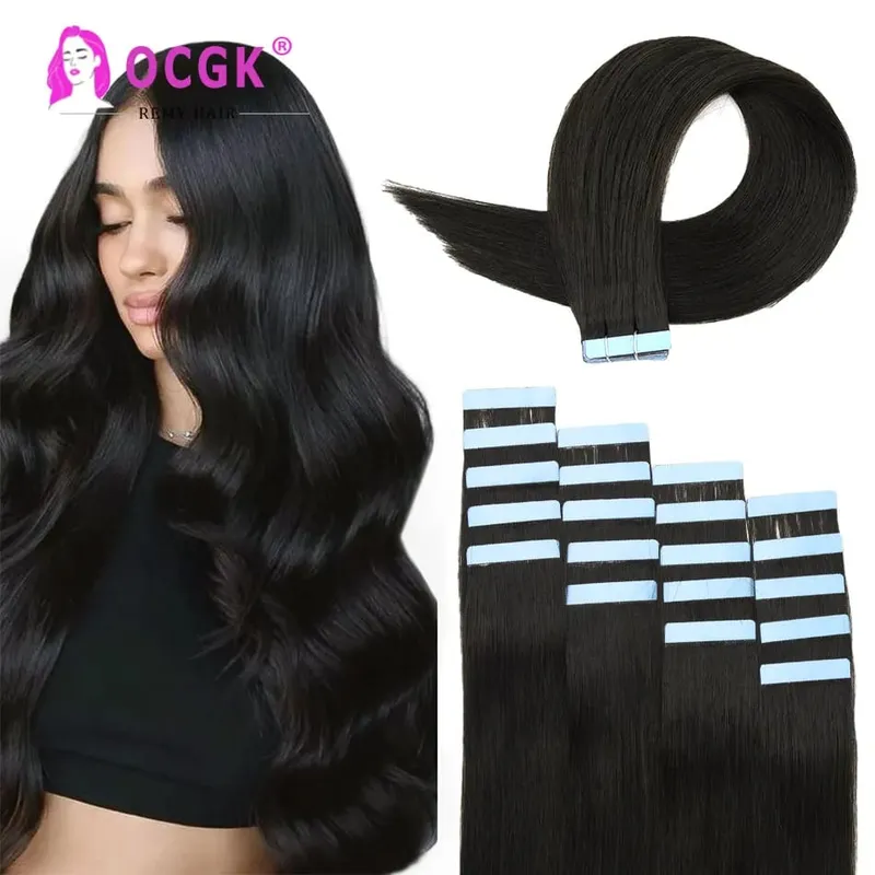 12A Tape In Hair Extensions 100% Remy Human Hair Pre-taped Skin Weft Adhesive Strips For Women Salon Use High Quality 14-22 Inch — image 10