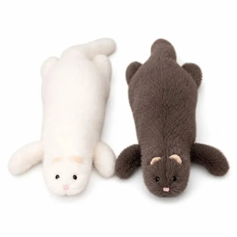 Soft Plush Ferret Plush Pillow Fluffy Texture Dense Stitching Long Ferret Cushion Cute Expression Plush Animal Pillow — image 8