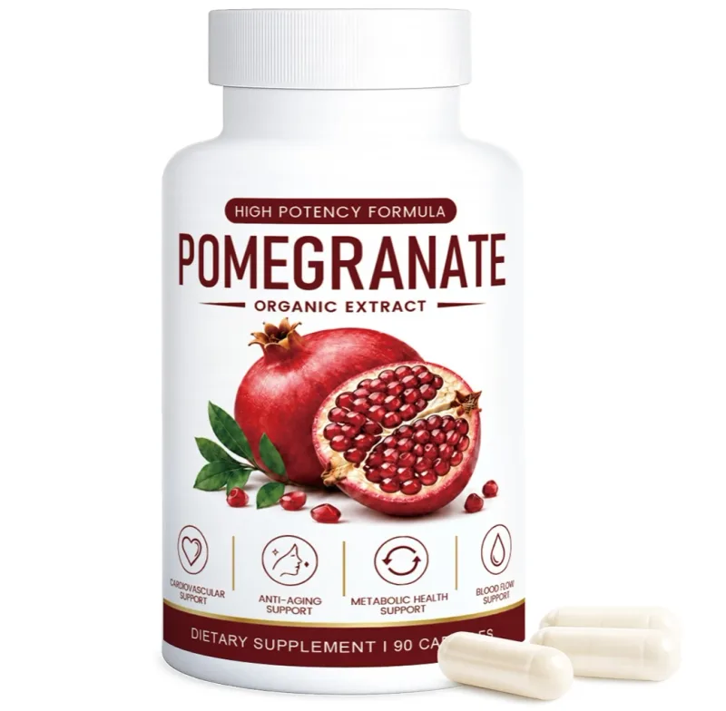 Pomegranate Extract Capsules with Grape Seed Green Tea Hawthorn Beetroot Vitamins C & E Daily Antioxidant Support 90 Count