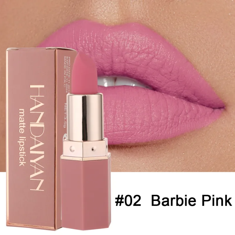 Fugtgivende mat læbestift 6 nuancer Langvarig Ikke-overførsel Nude Lip Gloss HANDAIYAN Kosmetik til damer — image 8