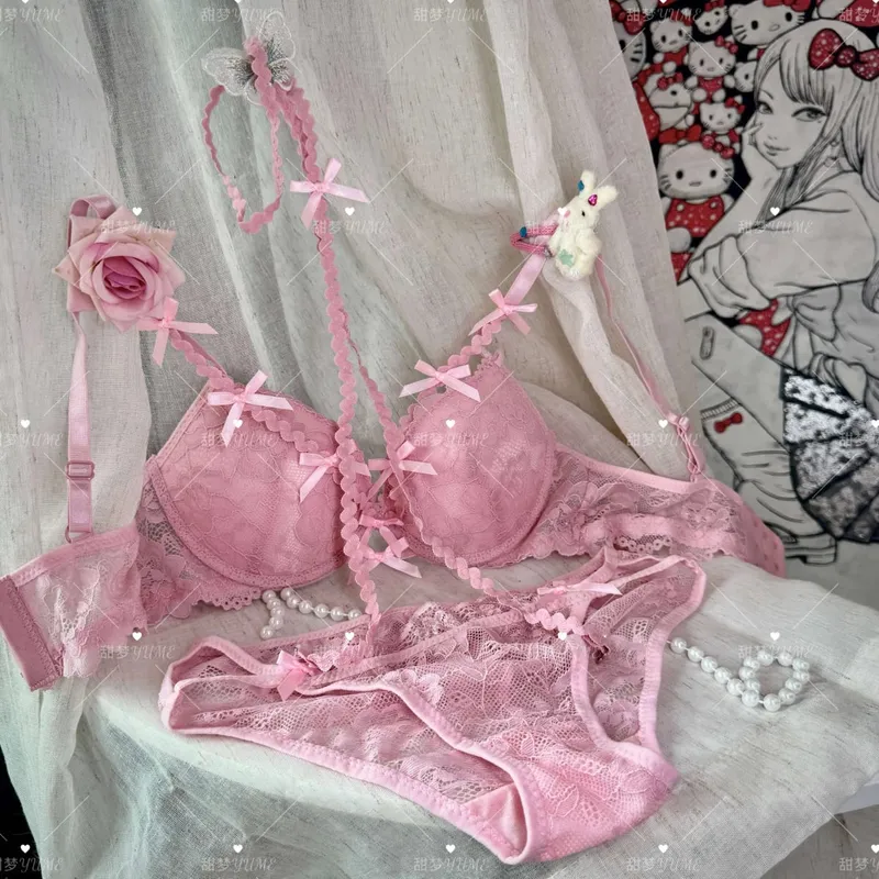 Ladies Halter Neck Bra Set Purple Cross Strap Butterfly Detail Push Up Lingerie Suit 32-38AB Daily Fashion Inner Wear — image 9