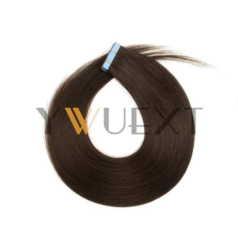 Real Human Hair Tape in Extensions 12''-20'' Natural Straight Black Seamless Tape Hair On Double Sided Tape 20pcs 50g/pack — image 8