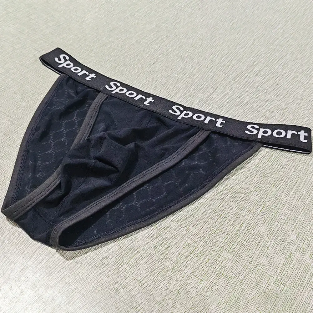 Men Jacquard High Fork Briefs Breathable Underwear gay No Crotch Tightness Lingerie Quick Dry Men's panties Seamless Underpants — image 12