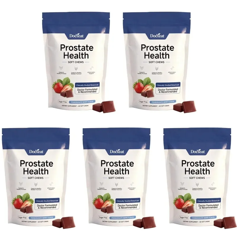 Doceat Prostate Health Soft Chews with Zinc Vitamin C and Plant Sterols Sugar-Free Pomegranate-Berry Flavor 60 Soft Chews — image 11