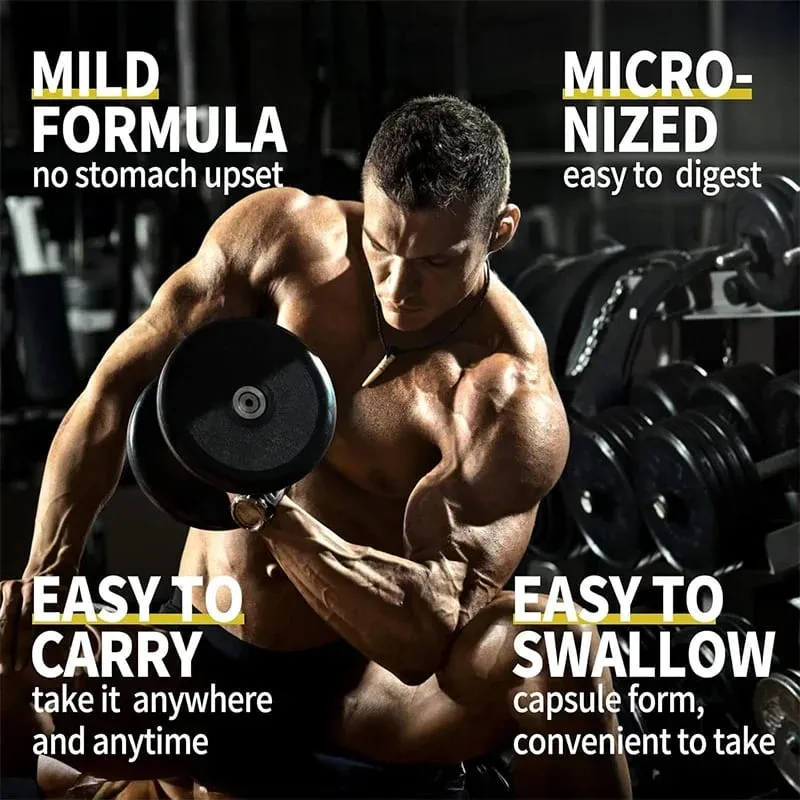 Buy 2 Get 2 Free! Premium Creatine Monohydrate Capsules Support Muscle Growth Strength Gains & Exercise Performance Men