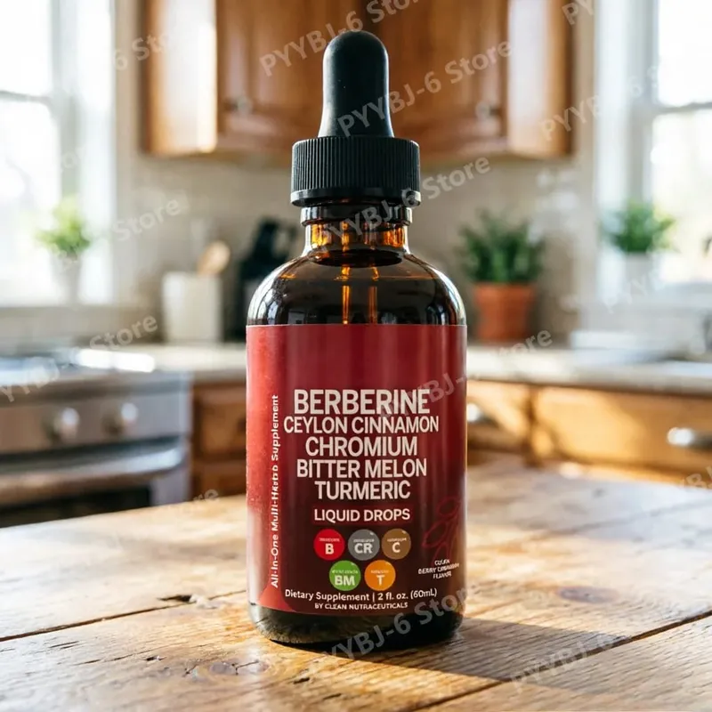 Berberine Chromium Turmeric Ginseng Liquid Drops 60ml Organic Herbal Supplement Daily Wellness Balance Support for Adults — image 1