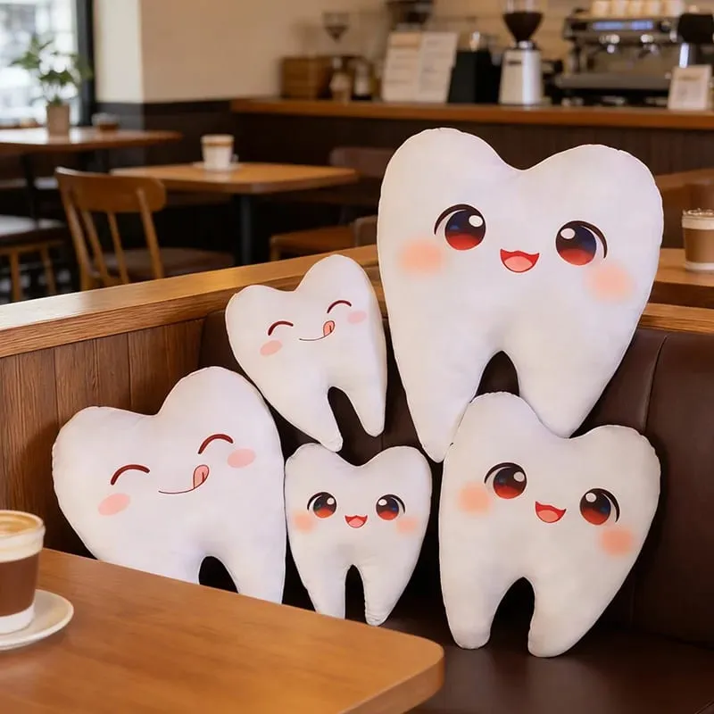 Simulation Lovely Tooth Plush Toys Cute Expression White Teeth Stuffed Soft Pillow Funny Sofa Cushion Gift For Children Gifts — image 8