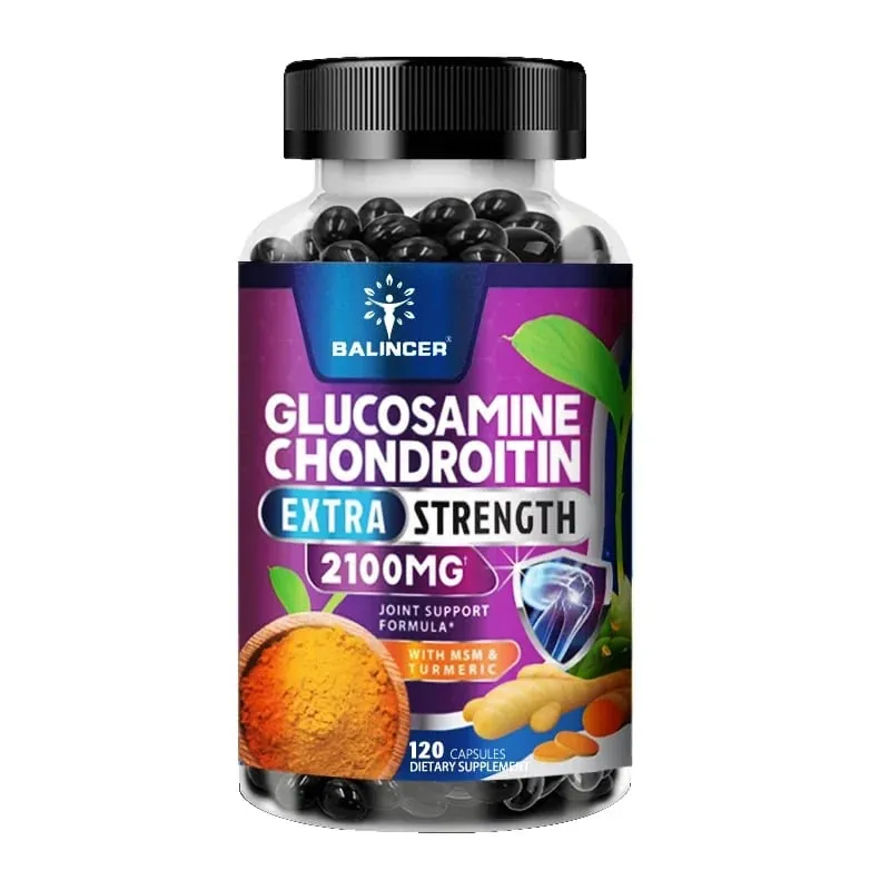 Glucosamine Chondroitin Turmeric & MSM - Joint Health Supplement Antioxidant Helps Relieve Back Knees and Hand Pain