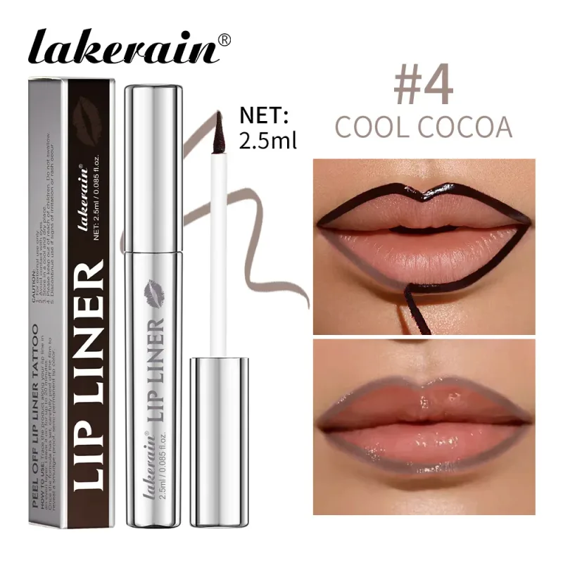Lakerain Peel Off Lip Liner Waterproof Smudge-proof Lip Liner Long Lasting Color Non-fading Hydrate Nourish Lip Contour Makeup — image 11