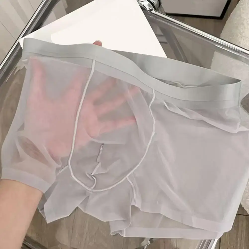 Mga Lalaking Boxer na Transparent Magaang Panloob na Kasuotang Panlalaki na Elastic sa Gitnang Baywang U-Convex Manipis na Pananaw na Shorts Briefs Walang Seamless Panty — image 11