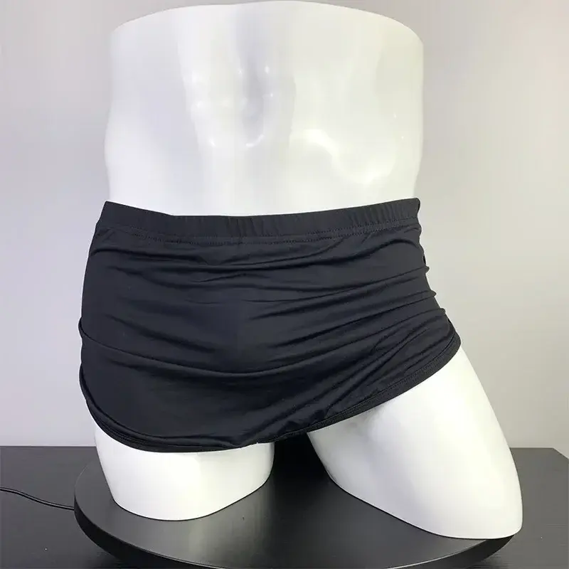 Men's Ice Silk Boxer Shorts Low Waist Breathable Underwear with Detachable Inner Lining Moisture Wicking Summer Panties