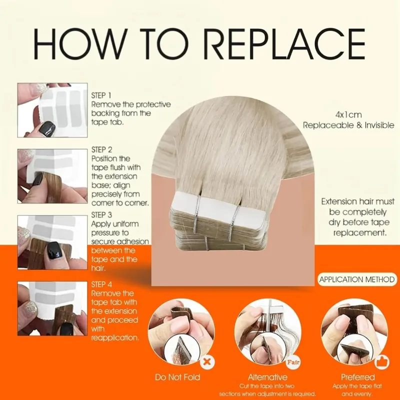 Bone Straight Tape In Hair Extensions #60 Invisible Tape In Human Hair Extensions For Salon High Quality 100% Real Human Hair — image 4