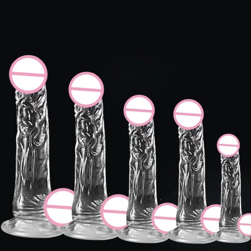 Realistic Wearable Strap On Clear Dildo Masturbator Strong Suction Cup G-spot Adult Sex Toy Suitable for Female and Male Couples