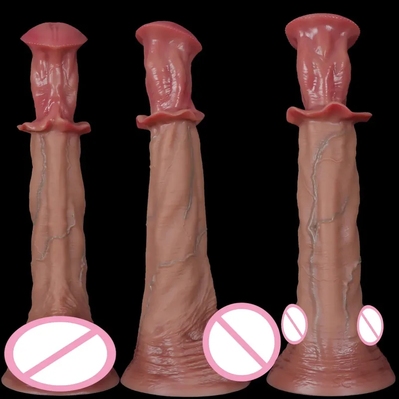 Huge Realistic Long Horse Dildo Penis Big Large Animal Penis Soft Dick Sutcion Cup Anal Dildos Adult Sex Toy for Women Men Gay — image 6