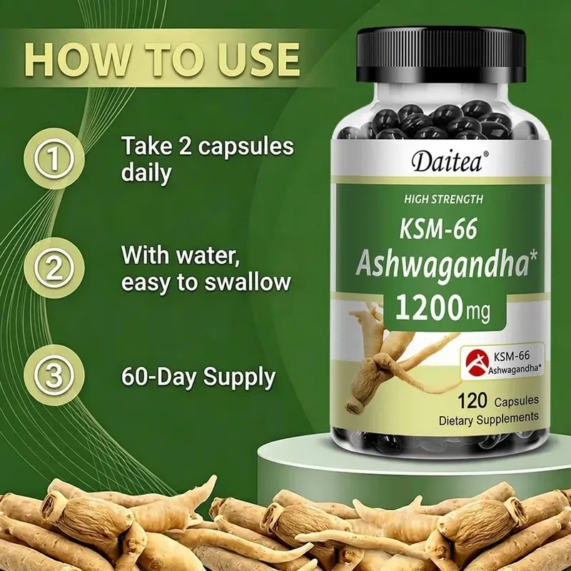 Organic KSM-66 Ashwagandha Root Extract Stress Relief Mood Support & Natural Immune Boost Sleep Health — image 7