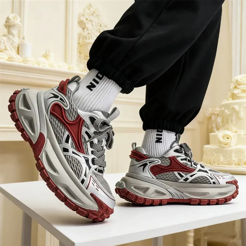 Chunky Sneakers Summer new heighten breathable lightweight casual Men's outdoor running shoes fashion student speed sports shoes — image 5