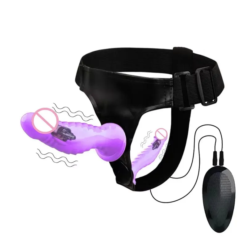 New Wired Remote - Vibe Leather Panties Dildo Set: Seahorse - Shaped Realistic Design Perfect for Lesbian Intimate Adventures — image 1