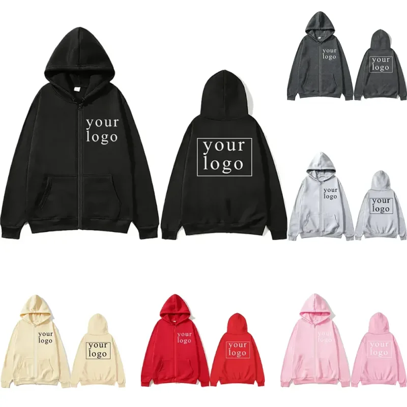 Lelaki Wanita Baharu DIY Zip kardigan hoodie 2025 Fesyen Baharu Rekaan Sendiri Logo Jenama/Gambar Tersuai Diperibadikan Di Mana-mana — image 6