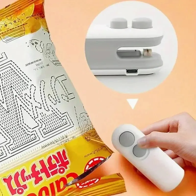 2in1 Plastic Bag Sealer Mini Portable Plastic Bags Sealing Machine Thermal Sealants Handheld Food Storage Packaging Heat Sealer — image 3