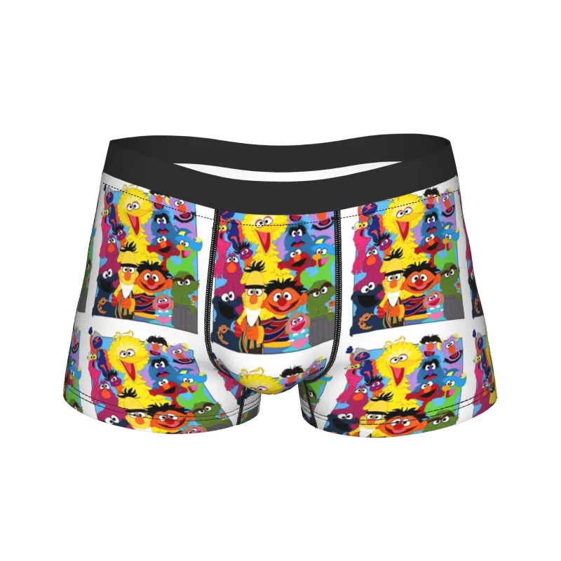 S-Sesames Streets Tango Elmo & Grover Pakaian Dalam Lelaki Seluar Pendek Seluar Dalam Lucu Boxershorts Kualiti Customs Seluar Dalam Besar