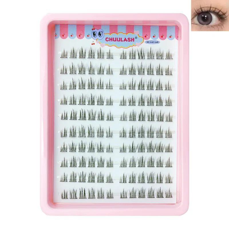 10 Rows Cat Eye Single Cluster Fake Eyelashes Natural Cosplay Makeup False Eyelashes Self-adhesive Natural Wispy Lash Extension — image 22