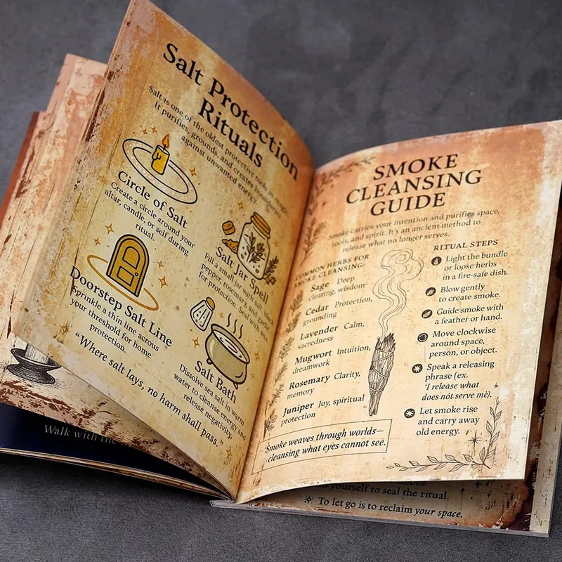77 Pages Witchcraft Grimoire Pages Book of Shadows Kit with Moon Phases Herbal Lore Spells Gothic Dark Academia Witch Journal — image 1