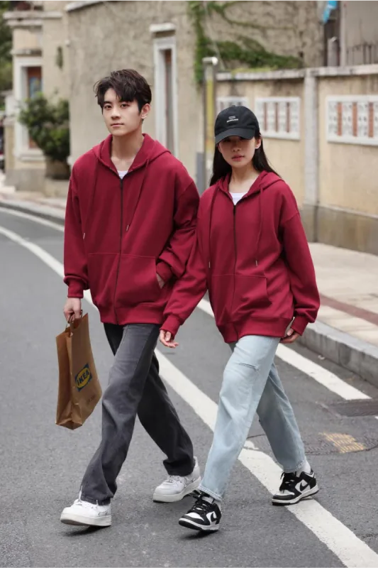 Hoodie Fesyen, Hoodie, Jaket Zip Tersuai, Cardigan, Logo Bercetak, Logo Bersulam, Pakaian Kapas Tulen Lelaki dan Wanita