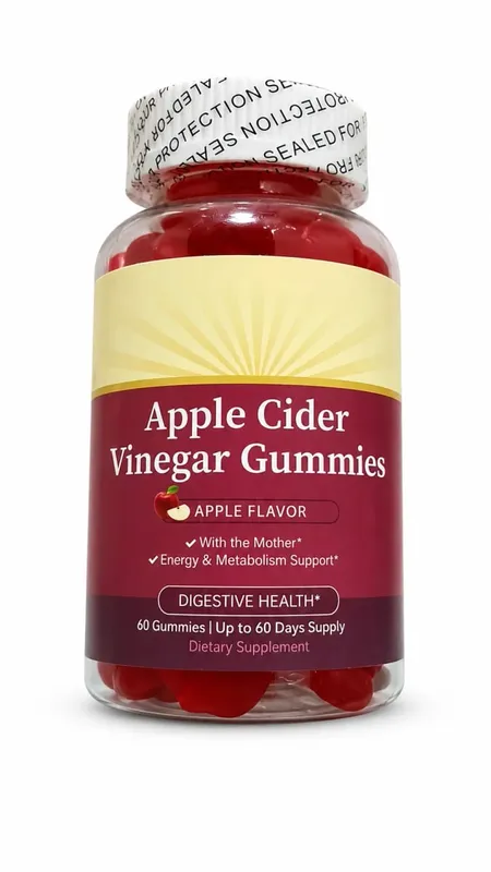 Apple Cider Vinegar Gummies with Vitamin B6 B12 & Folate Metabolism & Energy Gut Health Support 60 Gummies