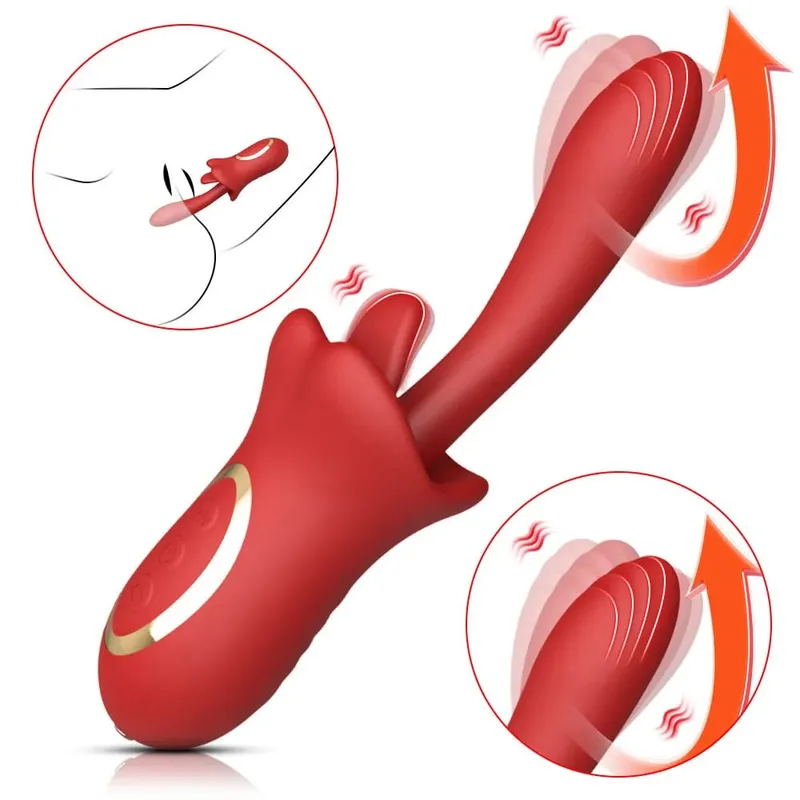 10-Gang-Stoßvibrator für Frauen, 3 Zungenleckmodi, G-Punkt-Klitoris-Massagegerät, 100 % wasserdicht, Sexspielzeug für Erwachsene
