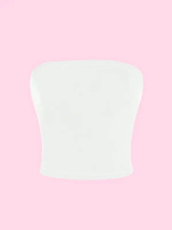 Y2k Solid Color Women'S Top Crop Top Strapless Tube Top Suitable for Spring and Summer Streetwear 90s Vest Casual Clothes — image 5