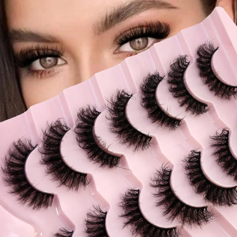 Fluffy Lashes Mink False EyelashesThick Cat Eye Makeup Long Natural Volume 3d Eyelashes Extension Wholesale Mink Eyelashes