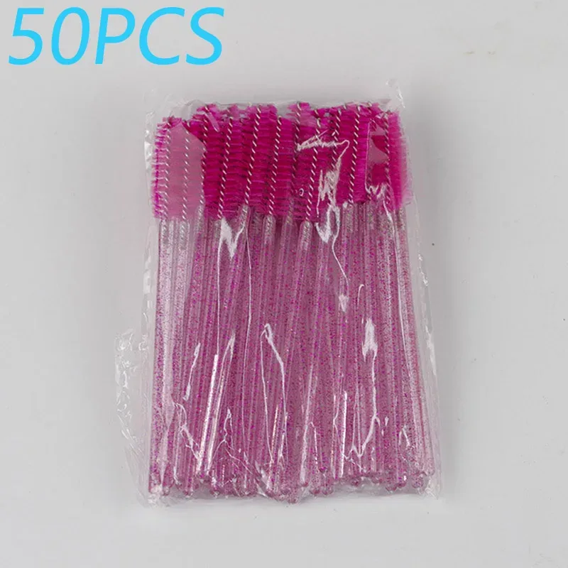 50pcs Crystal Rod Disposable Eyelash Brushes Eyelash Comb Eyebrow Comb Eyelash Curl Spiral Multi purpose Portable Makeup Brush — image 14