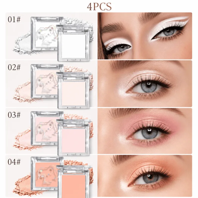 White Matte Eyeshadow Palette Cut Crease Base Highlighter Waterproof Long Lasting Brightening Eye Makeup Shell — image 6