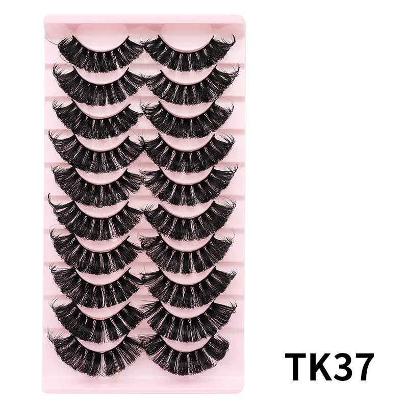 10 párů Russian DD Curl Bulk Fluffy Strip Lashes Přírodní měkké umělé řasy Opakovaně použitelné ručně vyrobené řasy pro každodenní a párty — image 26