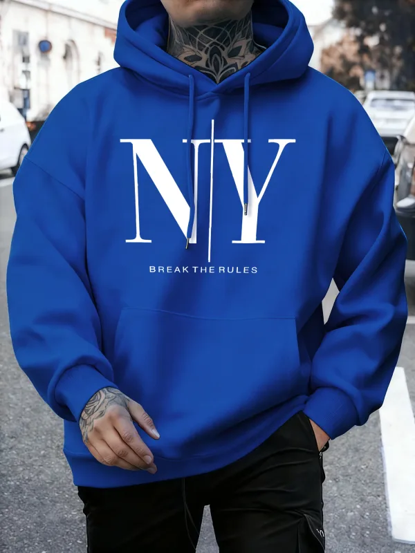 Break The Rules Yes No Prints Autumn Fleece Sweatshirts Men'S Soft Jogging Hoodie Street Comfy Pullovers Sport Loose Sportswears — image 7