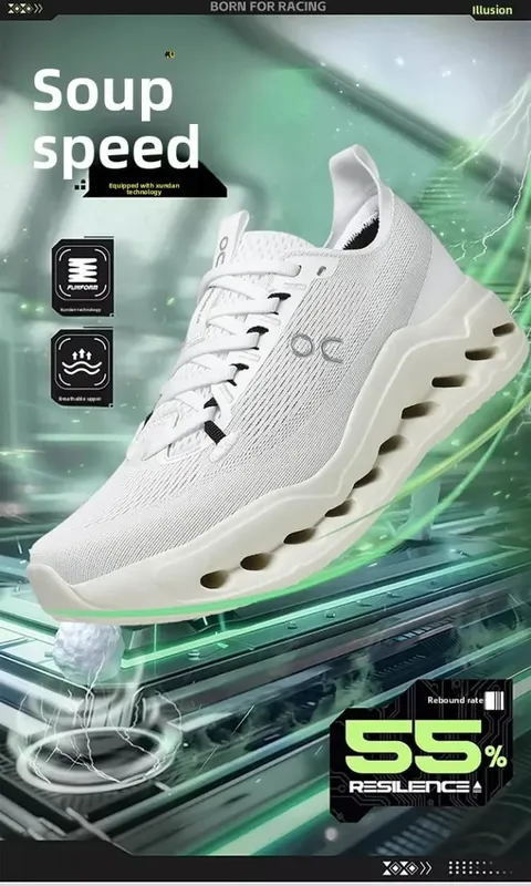 Men's Running Shoes Breathable Mesh Shock Absorption Hollow Out Sole Lightweight Sports Sneakers Non-slip Walking Shoes