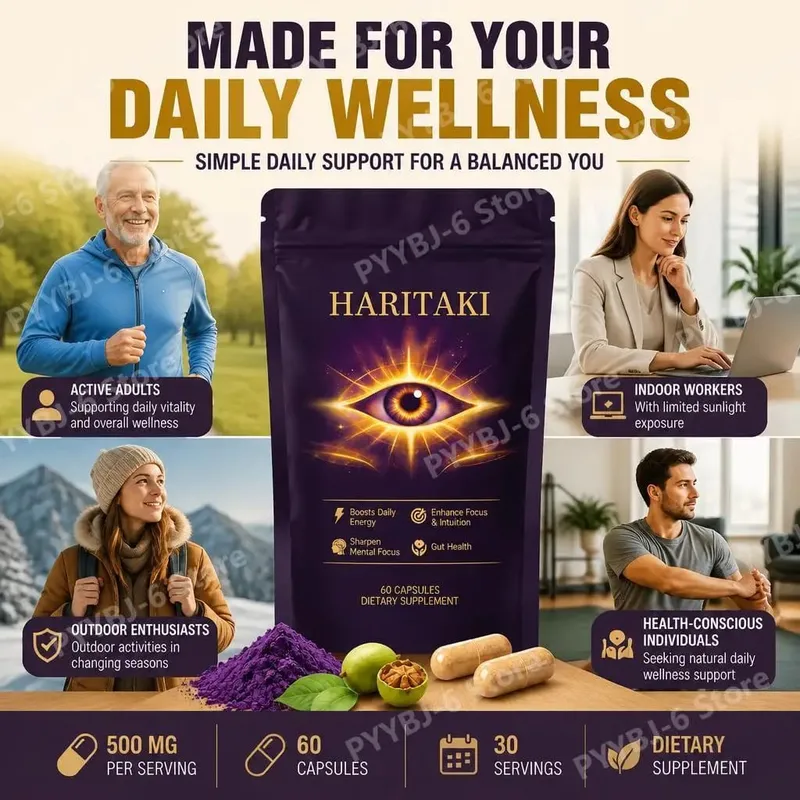 Haritaki Fruit Powder Capsules 500mg Digestive Balance and Gut Health Support Daily Wellness Formula 60 Capsules — image 3