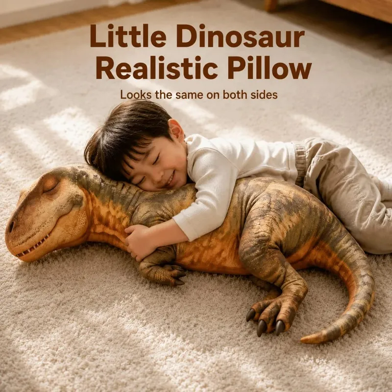3D Design Dinosaur Pillow Lifelike Dinosaur Cotton Filling Cushion Kawaii Style Funny Shape Home Throw Pillow Gift Giving — image 8