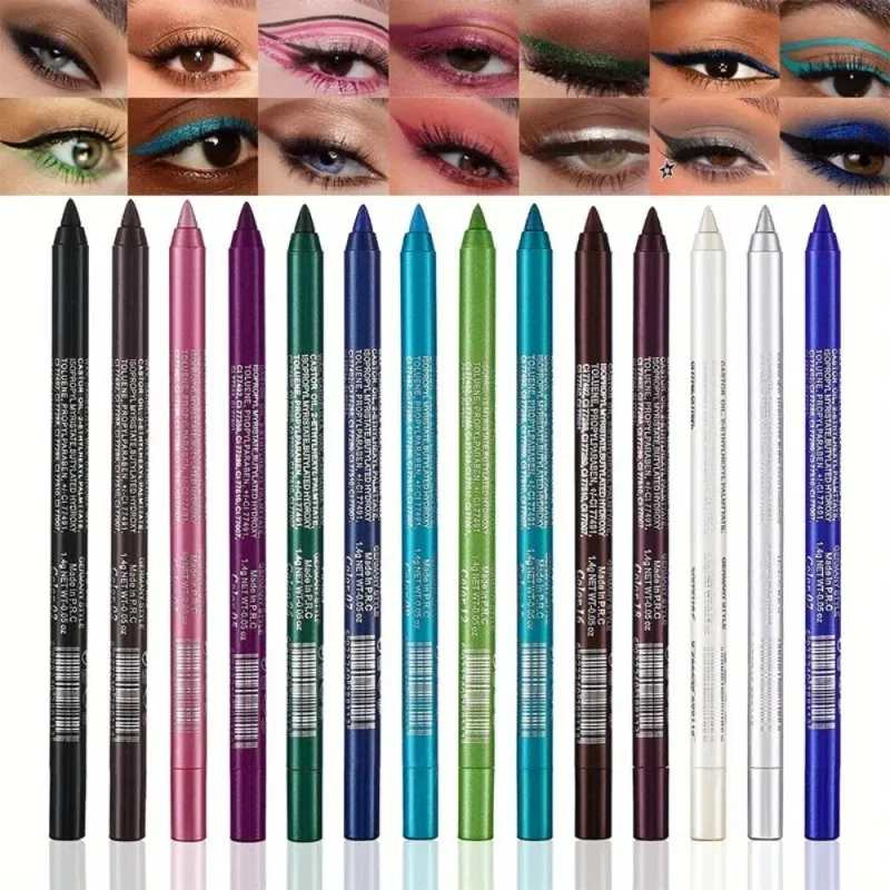 Crayon Eyeliner nacré 17 couleurs, coloré, imperméable, longue durée, mat, lisse, facile à porter, fard à paupières, stylo Eyeliner, maquillage pour les yeux
