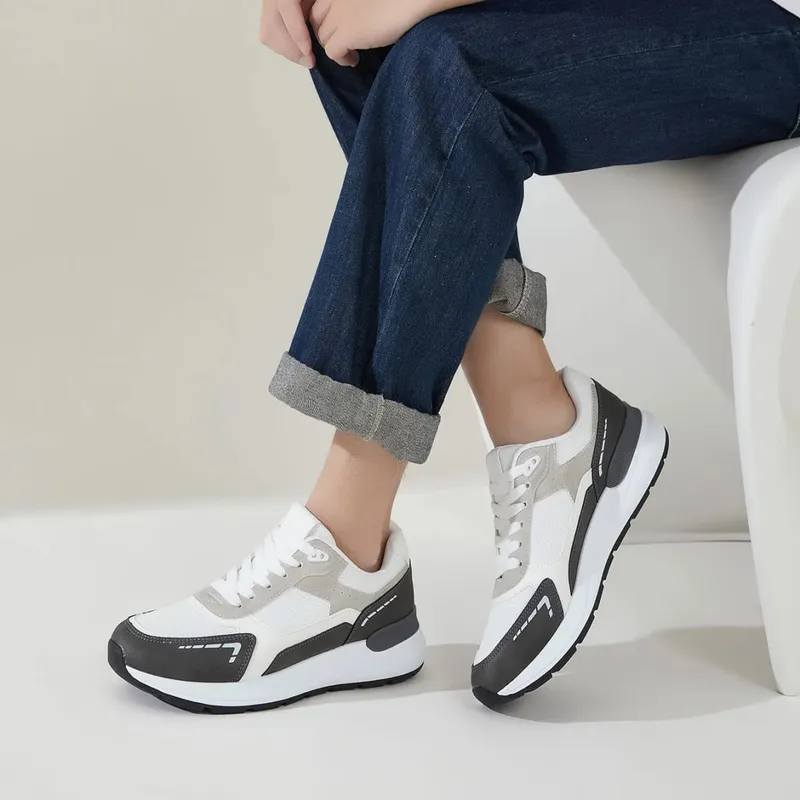 Desai Men's 2026 Autumn Retro Running PU Leather Mesh Sneakers Comfort Lace-up For Daily Commute Outdoor Casual Sneakers Wear — image 7