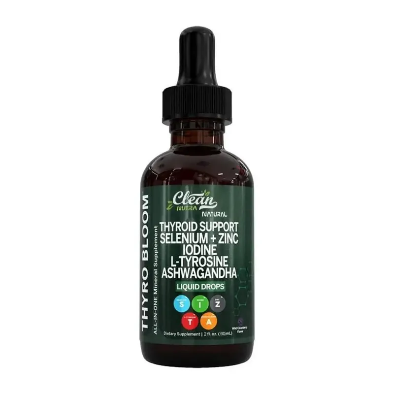60ml Supplement Liquid Drops Vitamin B3&D12 Selenum Zinc Iodine L-tyrosine Ashwagandha Daily Supplment Bladderwarack Extract